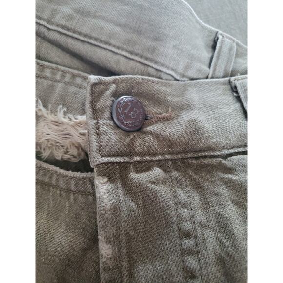 R13 Cross over Jeans In Moss Green Sz 24 Whimsigoth Punk Japanese Fabric (V6 - Picture 9 of 9